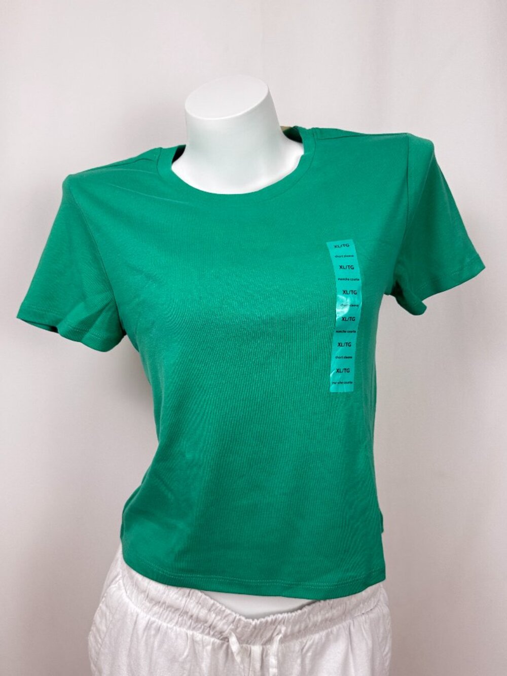 🔥4 for $20🔥 No Boundaries Women XL Baby Tee Fitted Short Sleeve T-Shirt Green